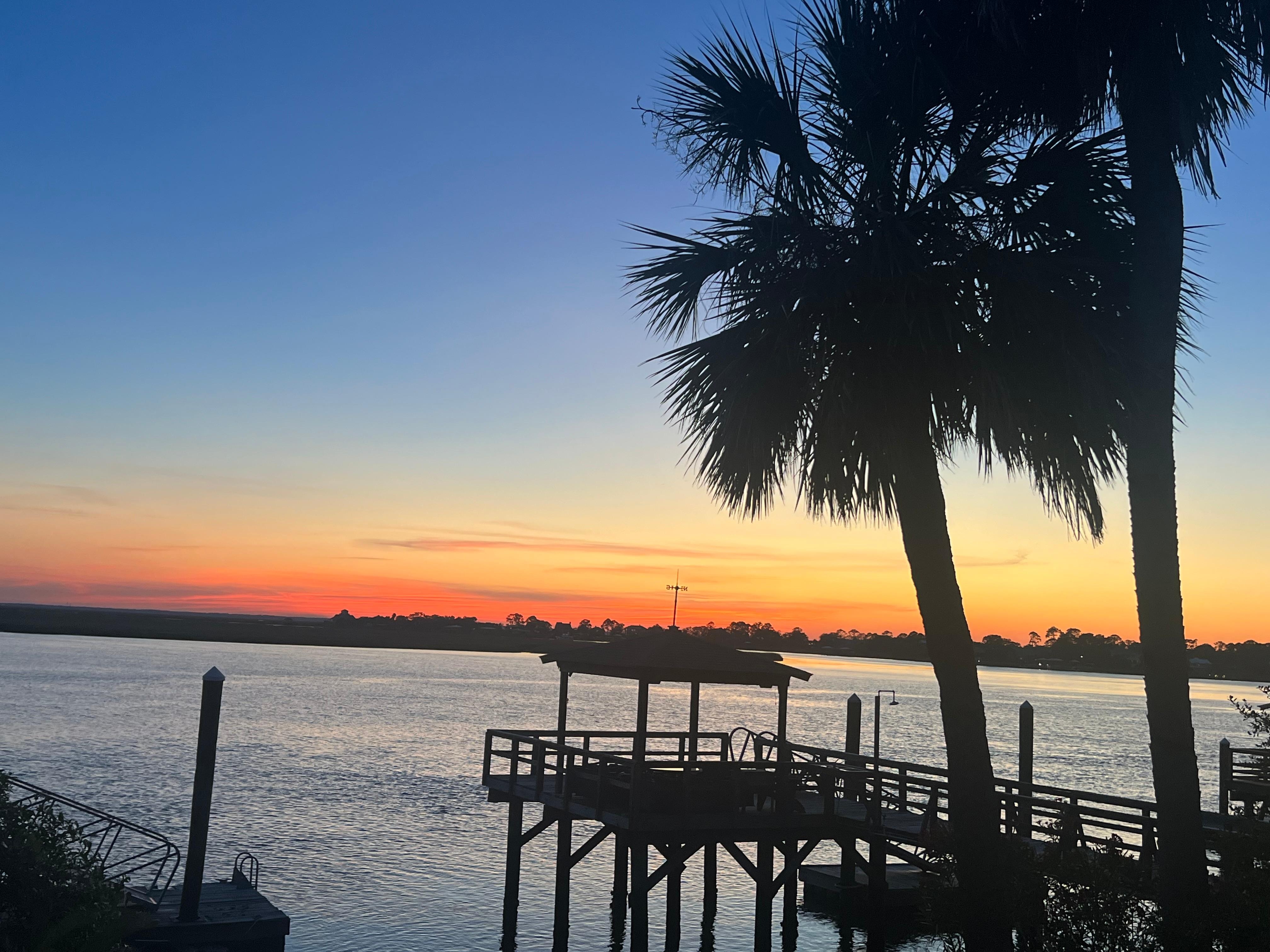 Sunset view from the back porch