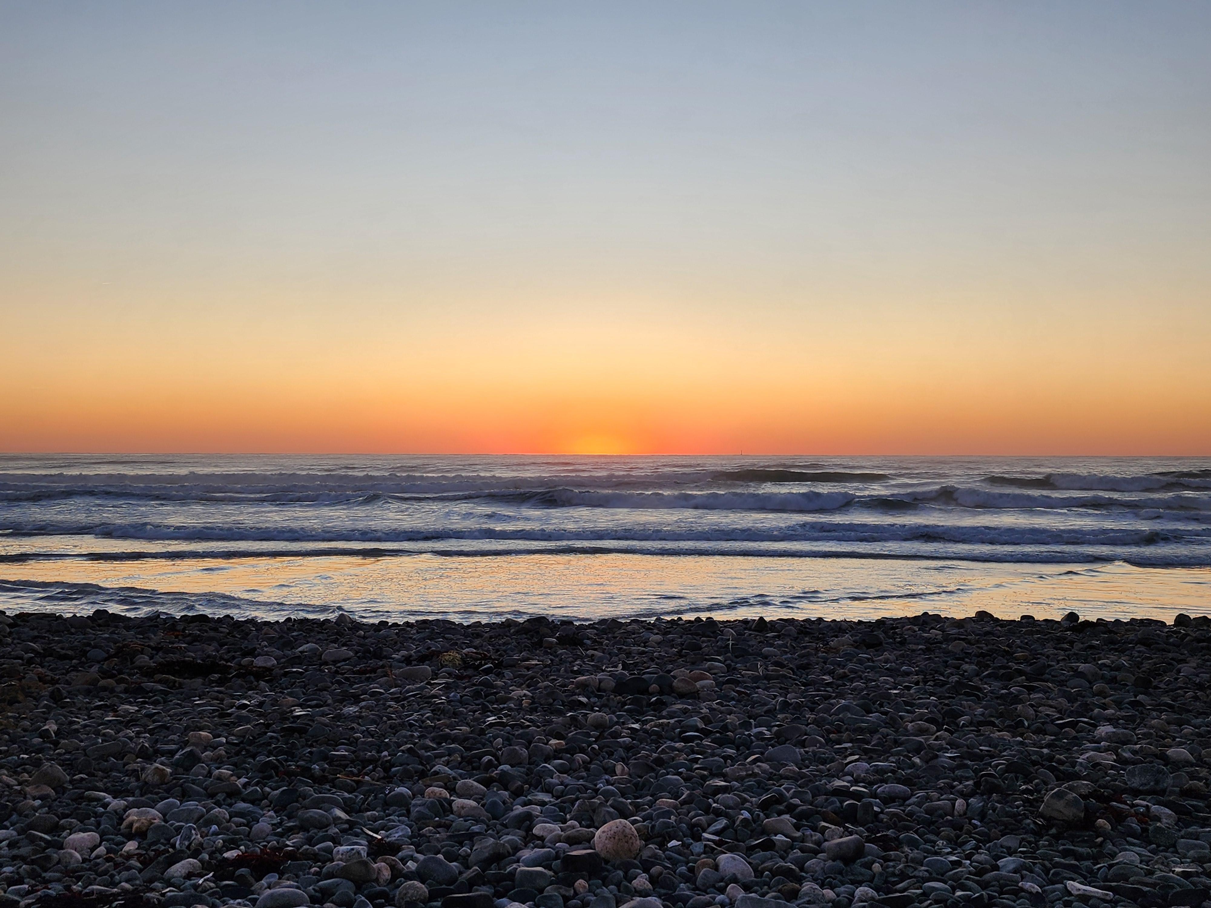 Ocean view from front of hotel at sunset