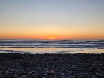 Ocean view from front of hotel at sunset