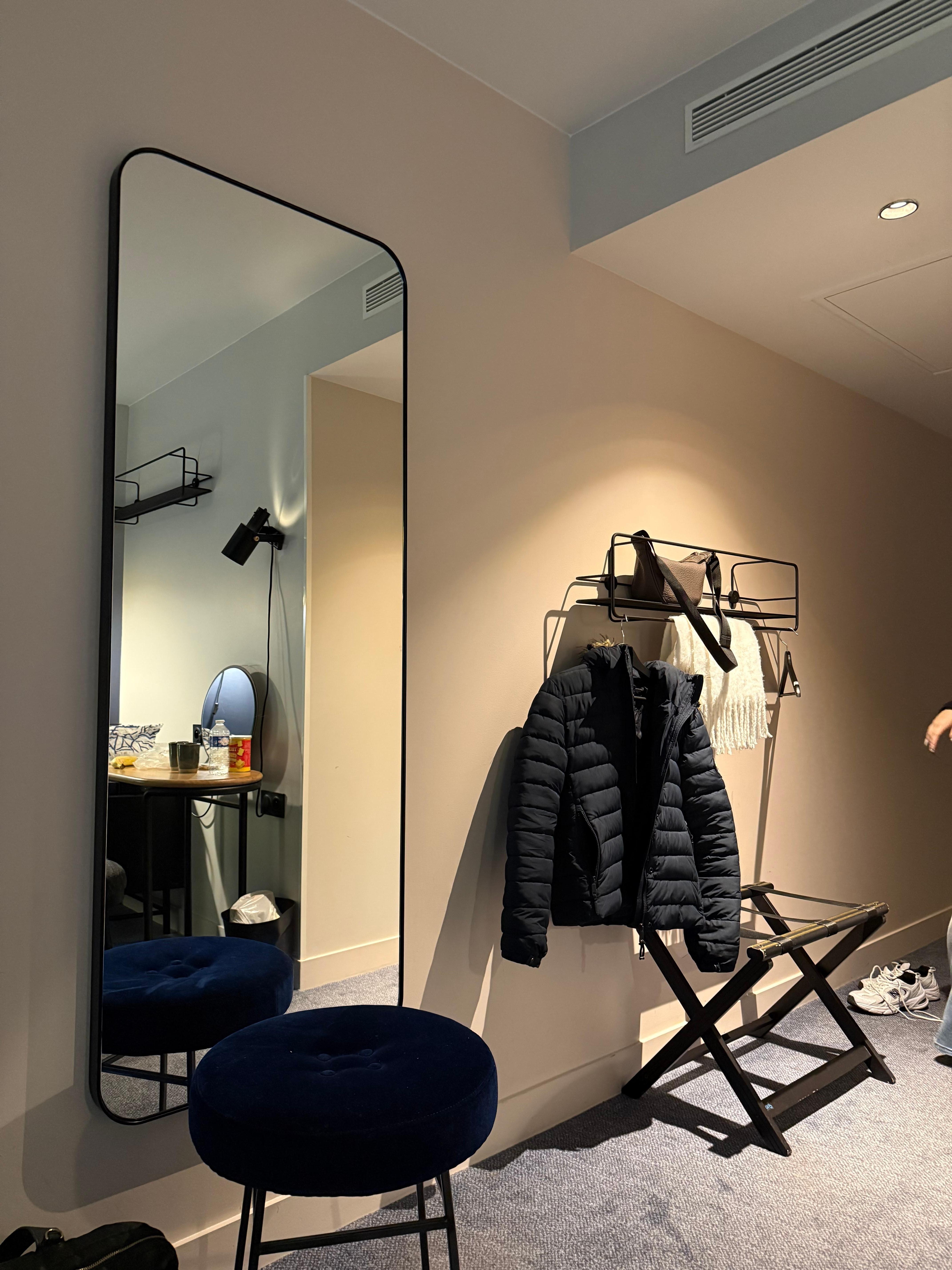 Full length mirror and some wardrobe space