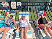 At the pool
Lounge chairs