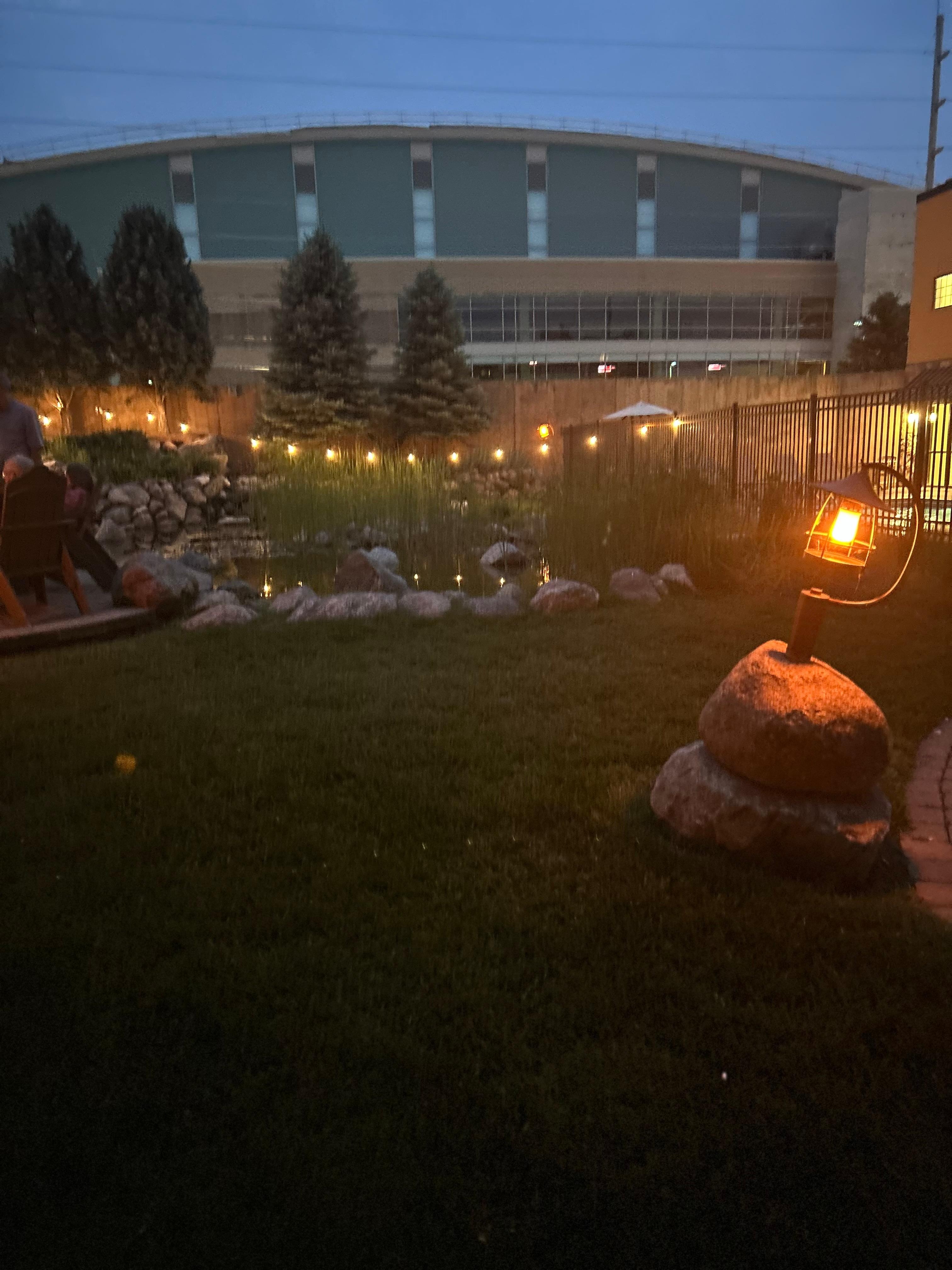 Patio at night