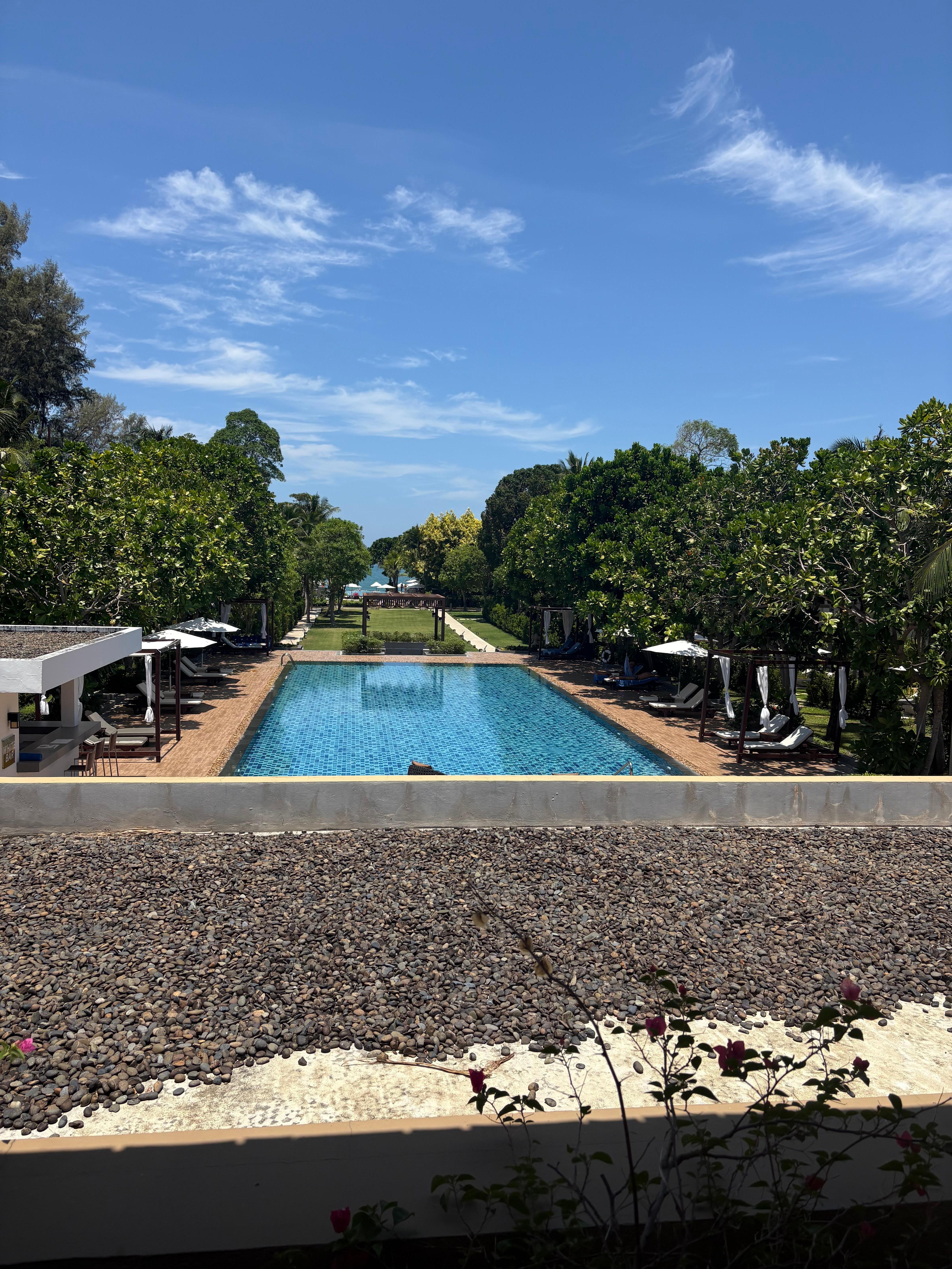 Pool view from lobby 