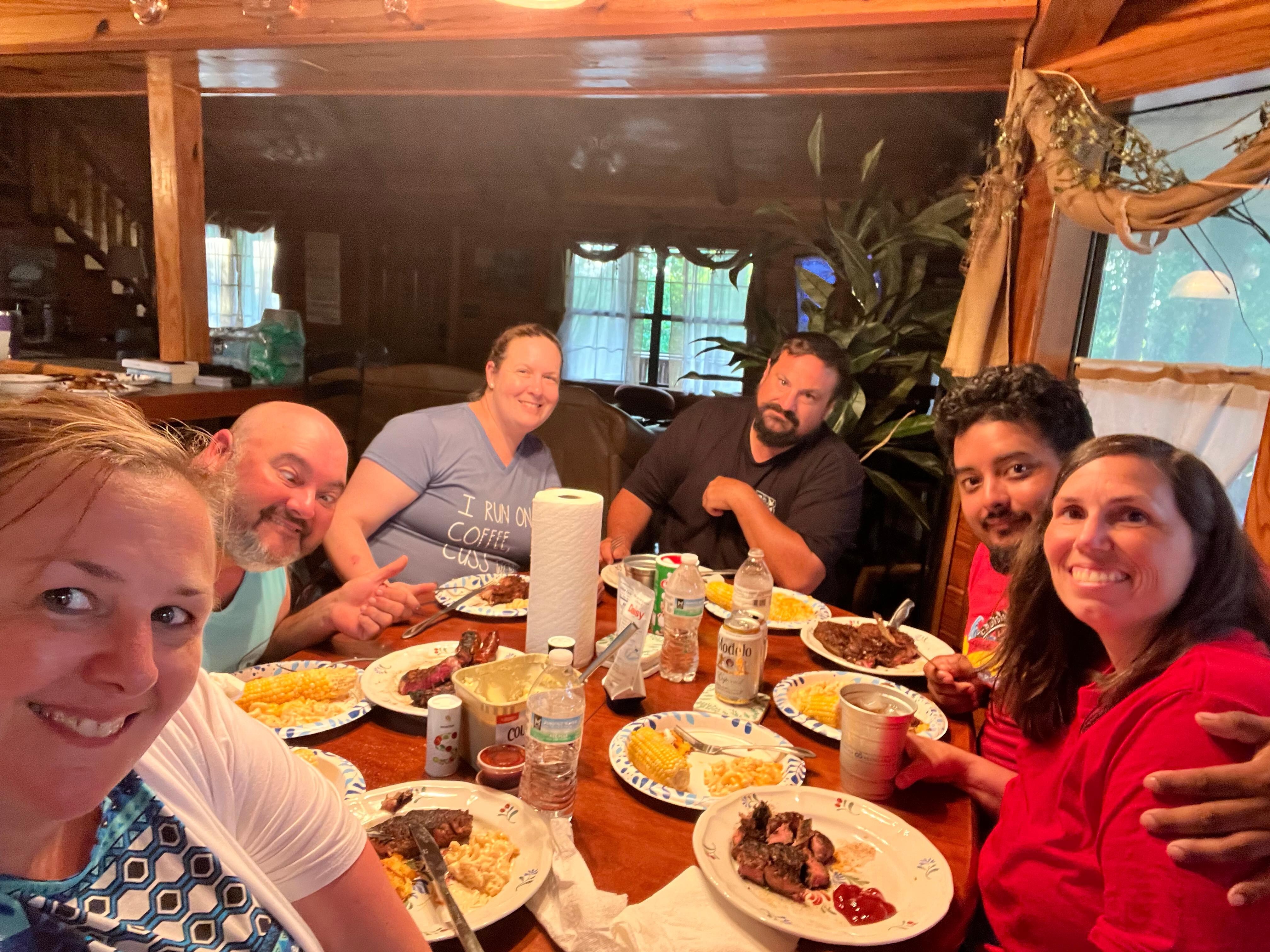 Enjoying dinner on our last night.