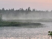 The waterway behind the cottage.
