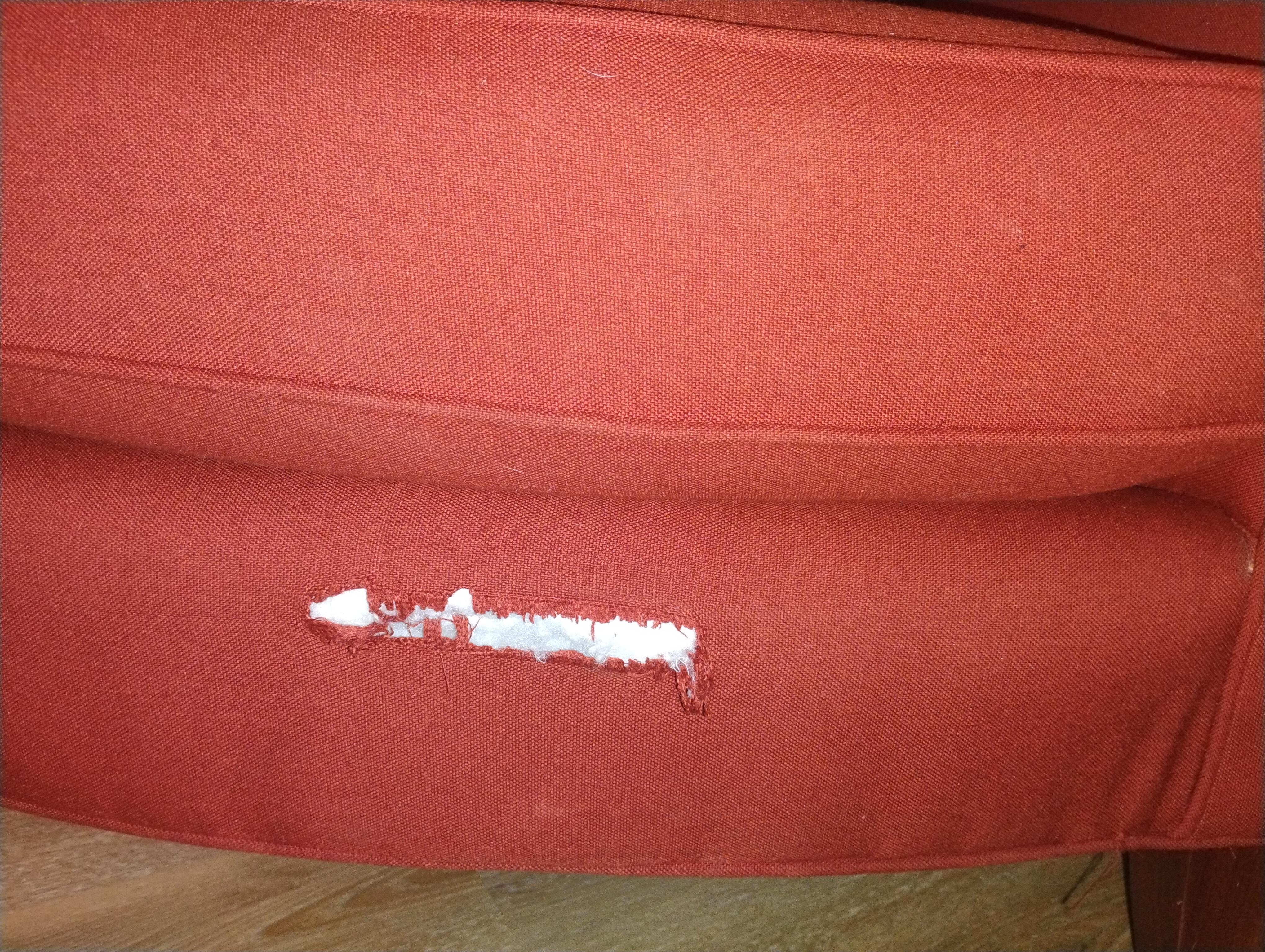 There was a rip in the chair