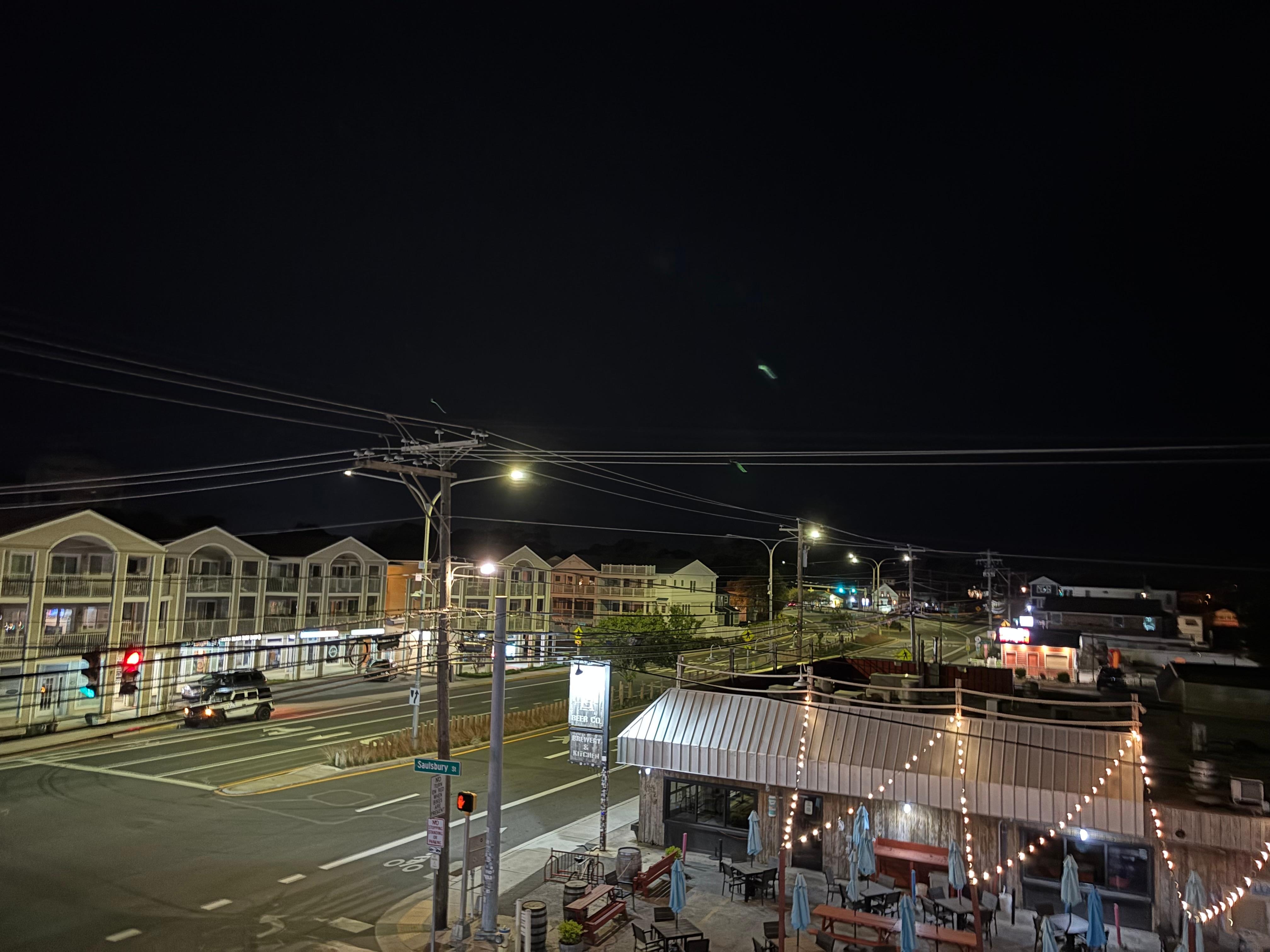 Night view from the  rooftop deck