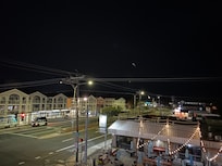 Night view from the rooftop deck