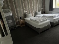 Double bed split to two singles as requested.